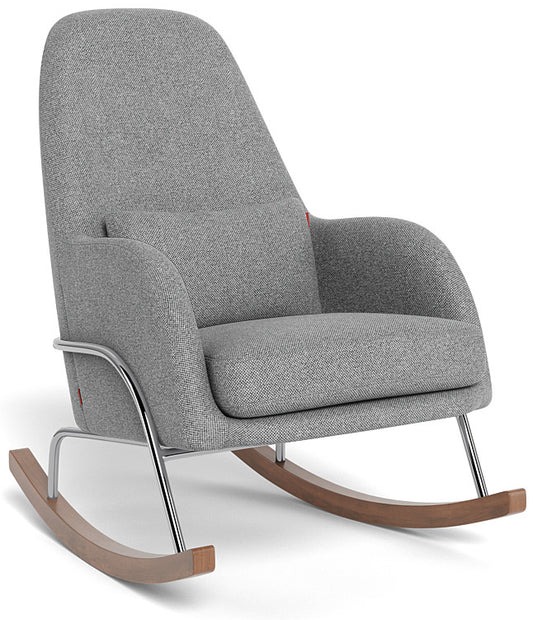 Monte Design Jackson Rocker - Chrome Base / Pepper Grey Performance Weave Fabric