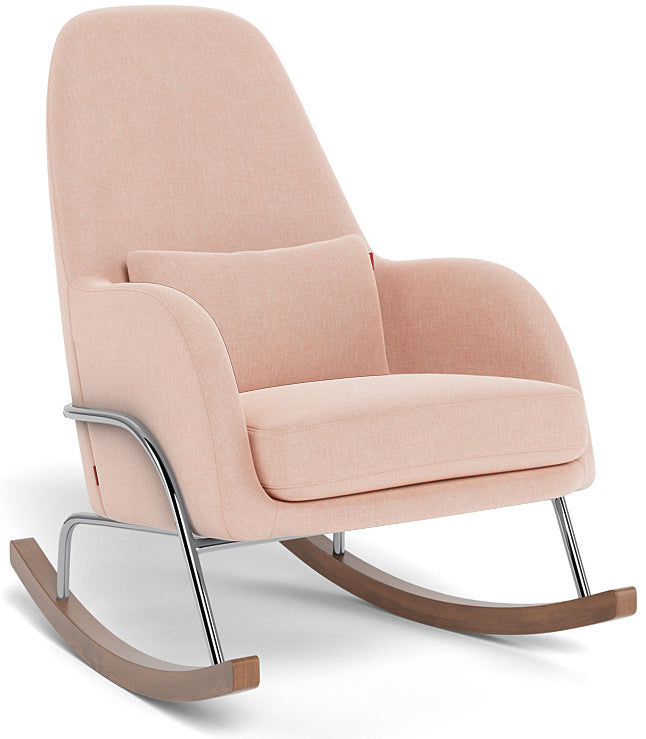 Monte Design Jackson Rocker - Chrome Base / Petal Pink Performance Heathered Fabric