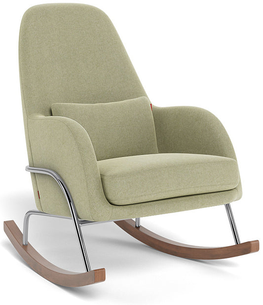 Monte Design Jackson Rocker - Chrome Base / Sage Green Performance Heathered Fabric