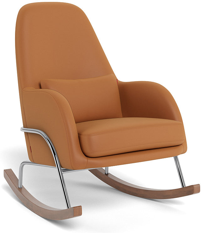 Monte Design Jackson Rocker - Chrome Base / Tan Enviroleather Fabric