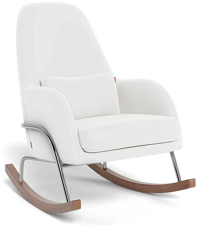 Monte Design Jackson Rocker - Chrome Base / White Enviroleather Fabric