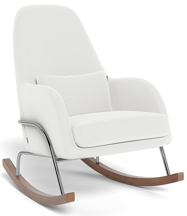 Monte Design Jackson Rocker - Chrome Base / White Performance Microfiber Fabric