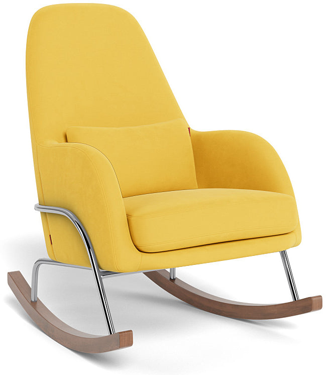 Monte Design Jackson Rocker - Chrome Base / Yellow Performance Microfiber Fabric