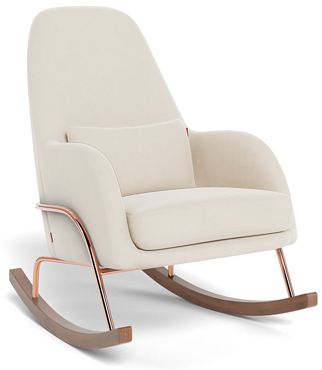 Monte Design Jackson Rocker - Rose Gold Copper Base / Beach Natural Cotton/Linen Fabric