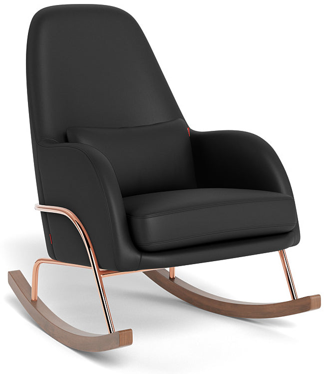 Monte Design Jackson Rocker - Rose Gold Copper Base / Black Enviroleather Fabric