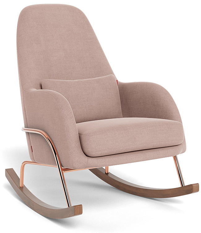 Monte Design Jackson Rocker - Rose Gold Copper Base / Blush Natural Cotton/Linen Fabric