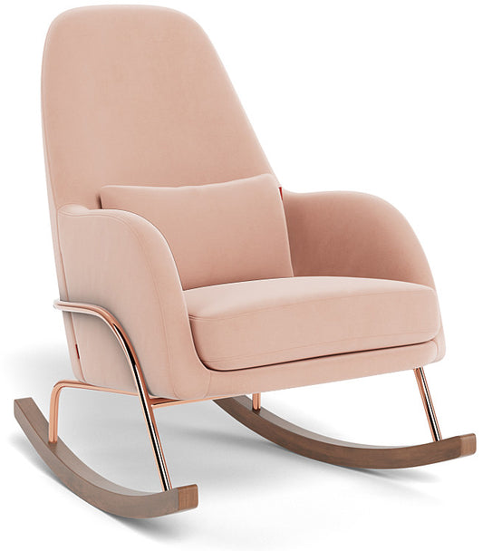 Monte Design Jackson Rocker - Rose Gold Copper Base / Blush Performance Velvet Fabric