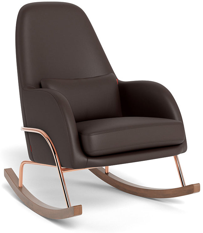 Monte Design Jackson Rocker - Rose Gold Copper Base / Brown Enviroleather Fabric