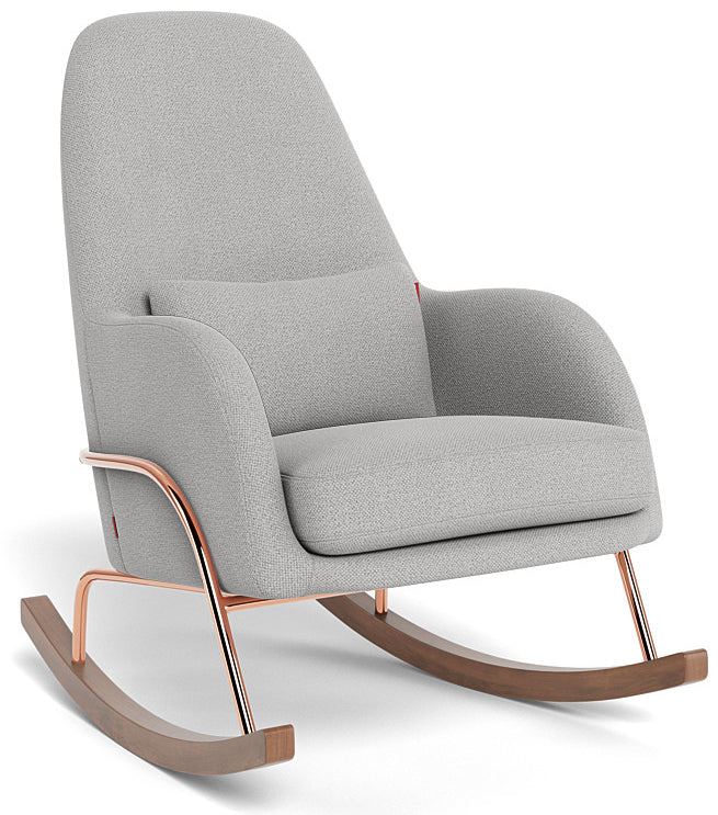 Monte Design Jackson Rocker - Rose Gold Copper Base / Cloud Grey Performance Weave Fabric