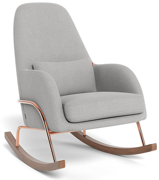 Monte Design Jackson Rocker - Rose Gold Copper Base / Cloud Grey Performance Weave Fabric