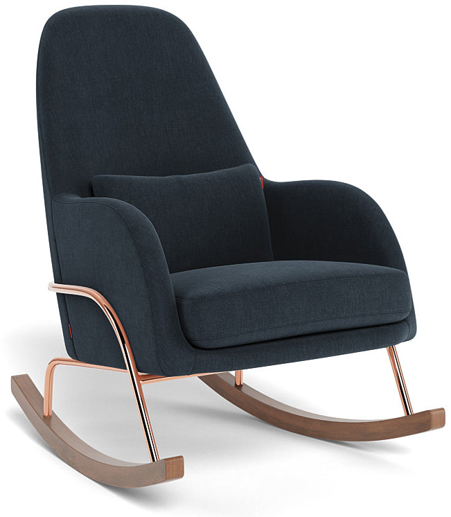 Monte Design Jackson Rocker - Rose Gold Copper Base / Deep Navy Performance Heathered Fabric