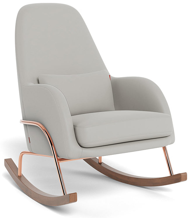 Monte Design Jackson Rocker - Rose Gold Copper Base / Grey Enviroleather Fabric