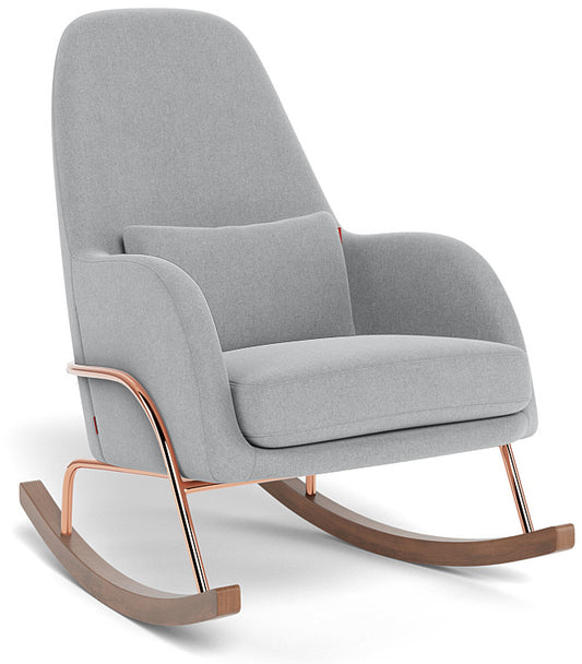 Monte Design Jackson Rocker - Rose Gold Copper Base / Nordic Grey Performance Heathered Fabric