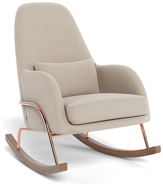 Monte Design Jackson Rocker - Rose Gold Copper Base / Oatmeal Italian Premium Wool Fabric