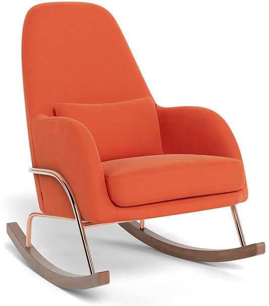 Monte Design Jackson Rocker - Rose Gold Copper Base / Orange Performance Microfiber Fabric