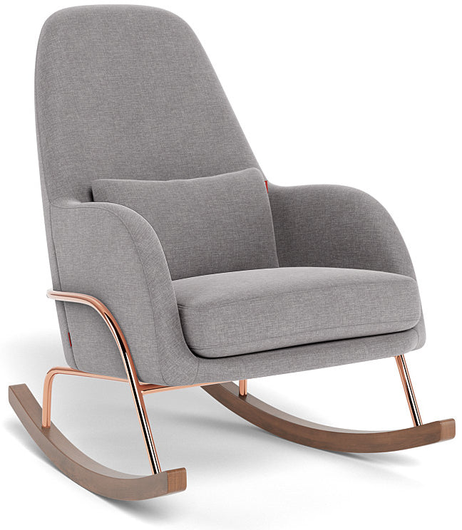 Monte Design Jackson Rocker - Rose Gold Copper Base / Pebble Grey Performance Heathered Fabric