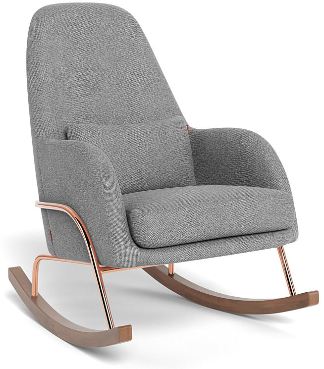 Monte Design Jackson Rocker - Rose Gold Copper Base / Pepper Grey Performance Weave Fabric