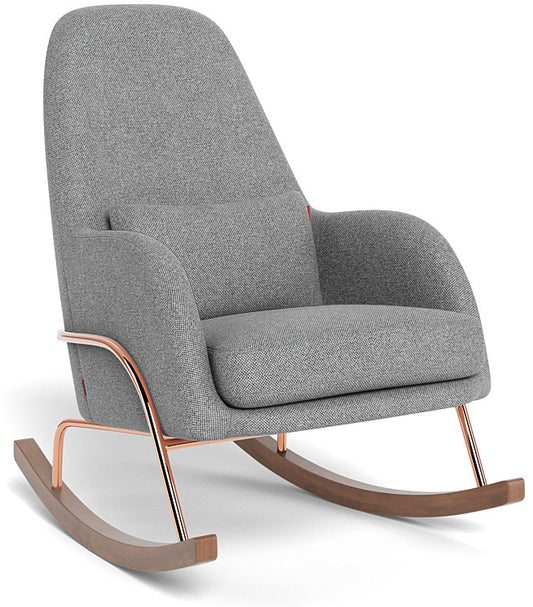 Monte Design Jackson Rocker - Rose Gold Copper Base / Pepper Grey Performance Weave Fabric