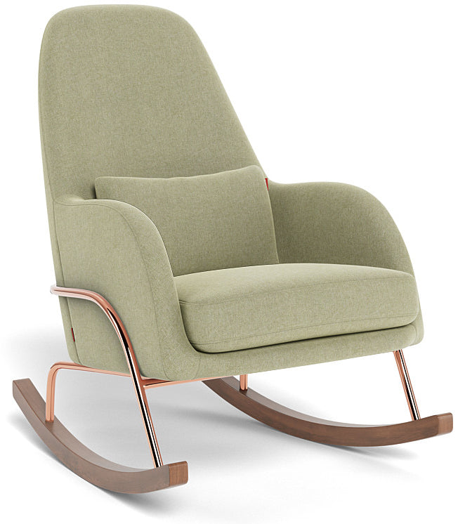 Monte Design Jackson Rocker - Rose Gold Copper Base / Sage Green Performance Heathered Fabric