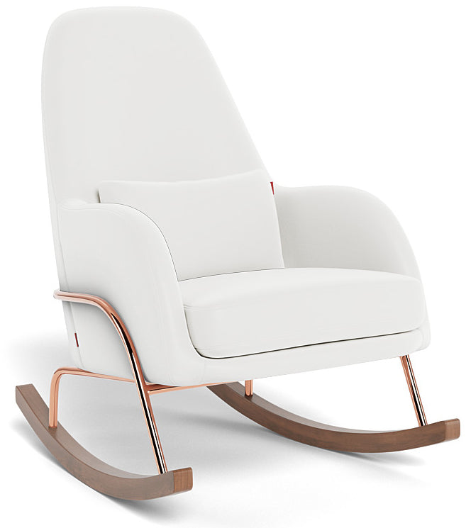 Monte Design Jackson Rocker - Rose Gold Copper Base / White Enviroleather Fabric