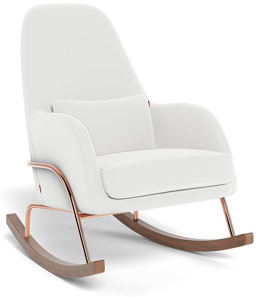 Monte Design Jackson Rocker - Rose Gold Copper Base / White Performance Microfiber Fabric