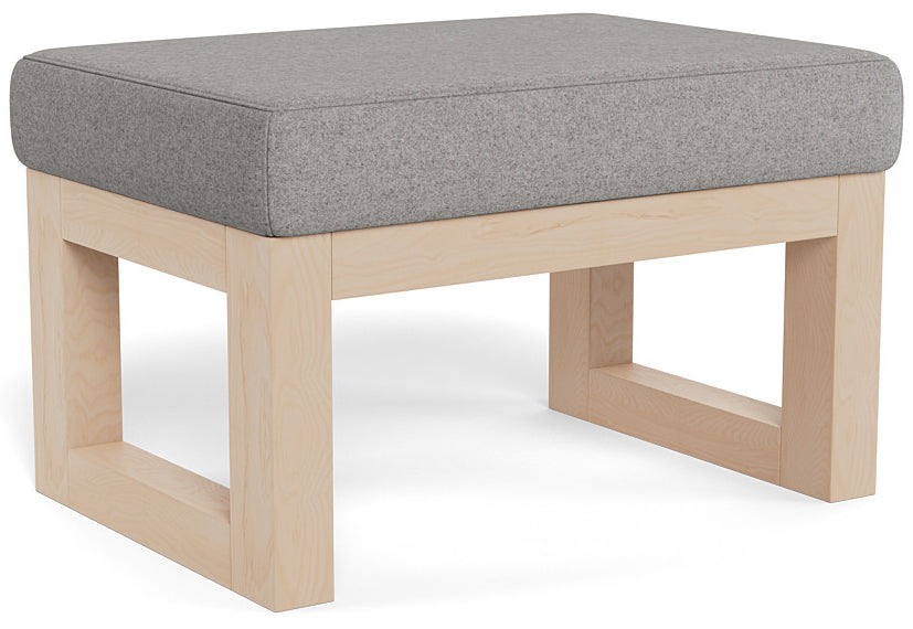 Monte Design Joya Ottoman - Clear Maple / Light Grey Italian Wool