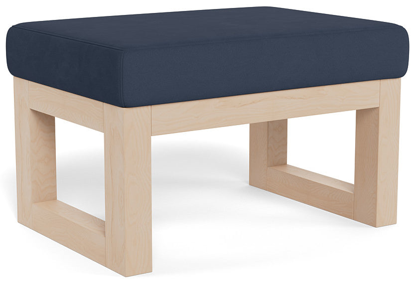 Monte Design Joya Ottoman - Clear Maple / Navy Blue Performance Microfiber