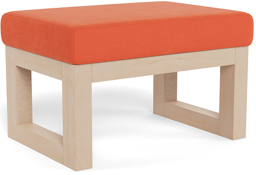 Monte Design Joya Ottoman - Clear Maple / Orange Performance Microfiber