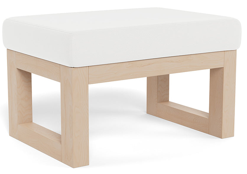 Monte Design Joya Ottoman - Clear Maple / White Enviroleather