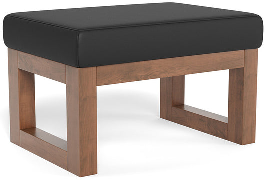 Monte Design Joya Ottoman - Walnut / Black Enviroleather