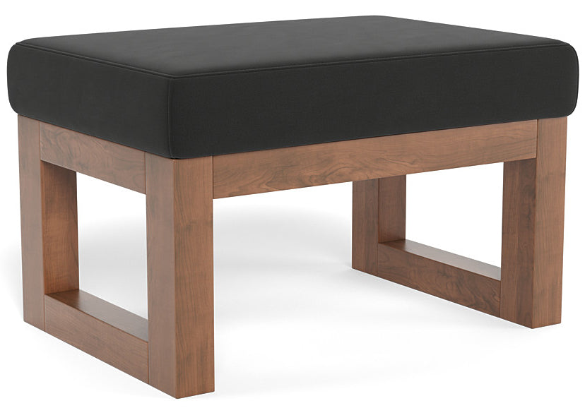 Monte Design Joya Ottoman - Walnut / Black Performance Microfiber