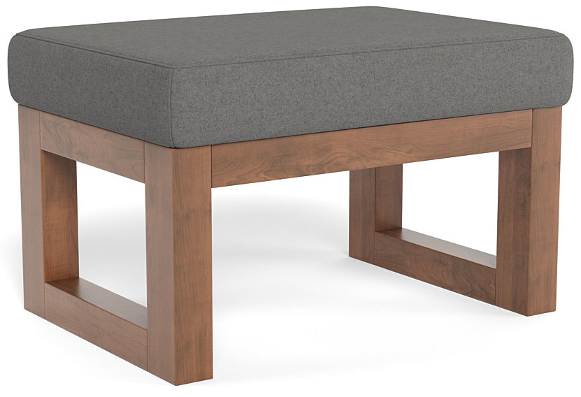 Monte Design Joya Ottoman - Walnut / Dark Grey Italian Wool