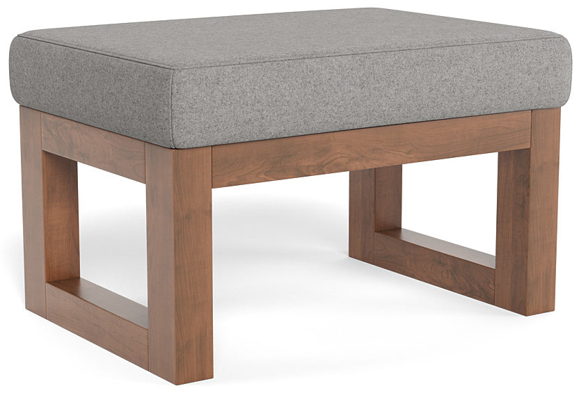 Monte Design Joya Ottoman - Walnut / Light Grey Italian Wool