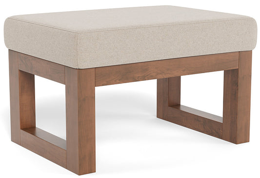 Monte Design Joya Ottoman - Walnut / Oatmeal Italian Wool