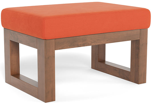 Monte Design Joya Ottoman - Walnut / Orange Performance Microfiber