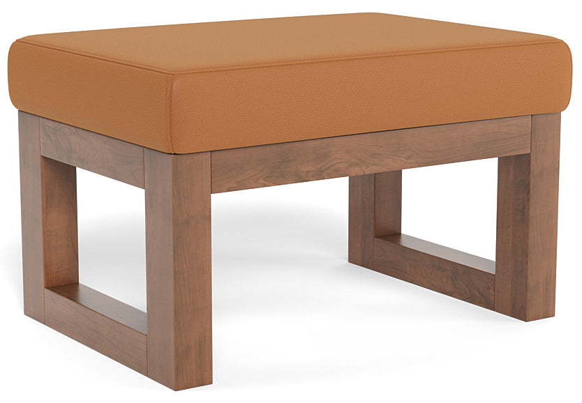 Monte Design Joya Ottoman - Walnut / Tan Enviroleather