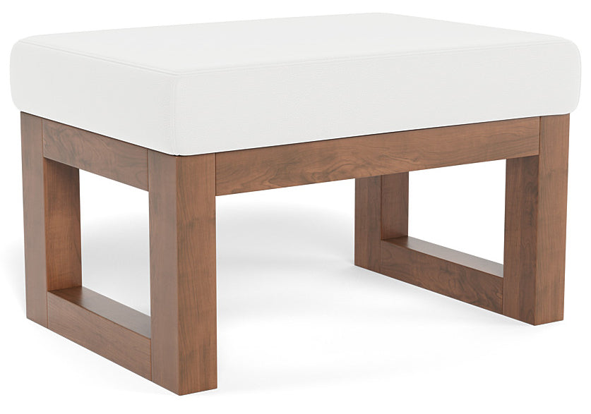 Monte Design Joya Ottoman - Walnut / White Enviroleather