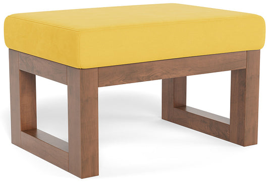 Monte Design Joya Ottoman - Walnut / Yellow Performance Microfiber