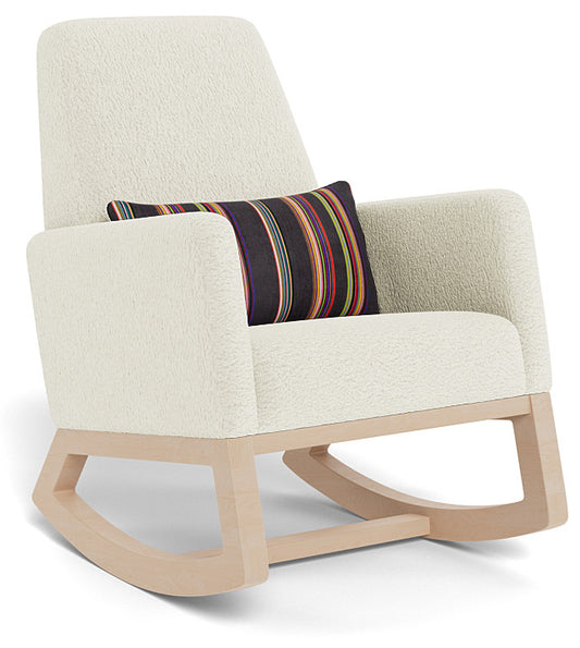 Monte Design Joya Rocker - Clear Maple Base / Faux Sheepskin Fabric / Stripes by Paul Smith for Maharam Pillow