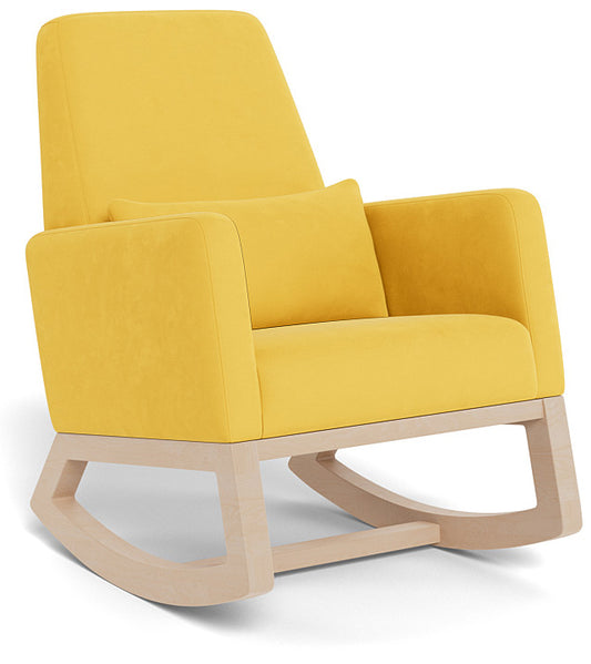 Monte Design Joya Rocker - Clear Maple Base / Yellow Performance Microfiber Fabric