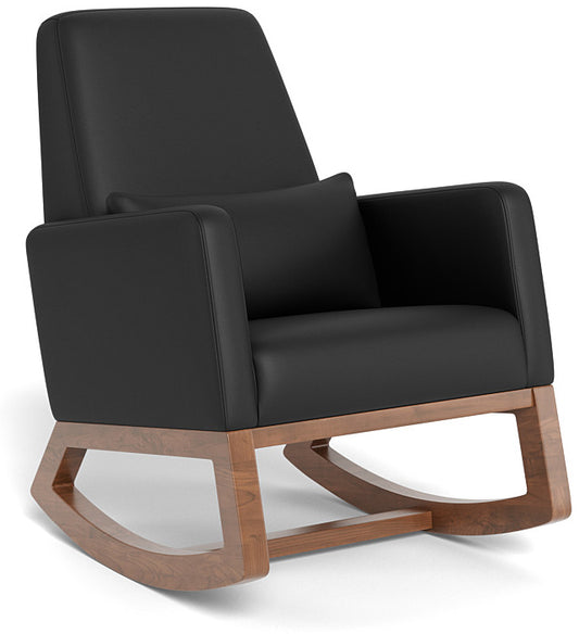 Monte Design Joya Rocker - Walnut Base / Black Enviroleather Fabric