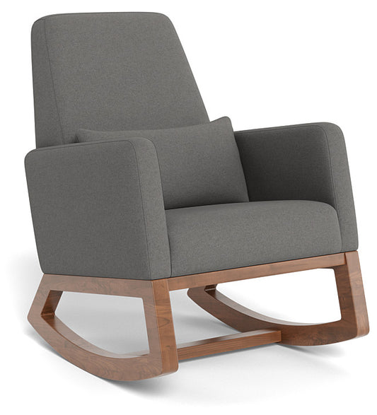 Monte Design Joya Rocker - Walnut Base / Dark Grey Italian Wool Fabric