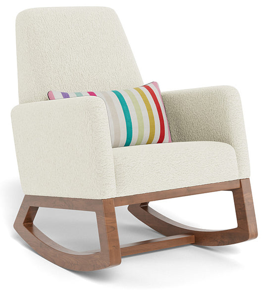 Monte Design Joya Rocker - Walnut Base / Faux Sheepskin Fabric / Stripes by Kate Spade New York Pillow