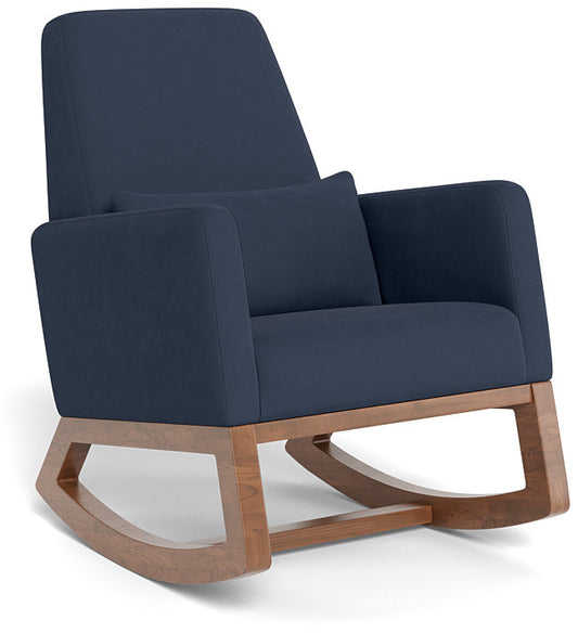 Monte Design Joya Rocker - Walnut Base / Navy Blue Performance Microfiber Fabric