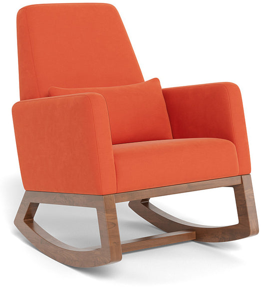 Monte Design Joya Rocker - Walnut Base / Orange Performance Microfiber Fabric