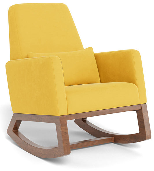 Monte Design Joya Rocker - Walnut Base / Yellow Performance Microfiber Fabric