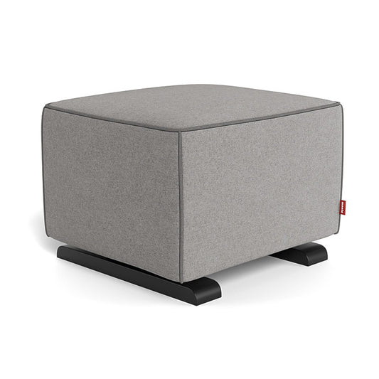 Monte Design Luca Ottoman - Espresso Base / Light Grey Italian Wool Fabric / Dark Grey Piping