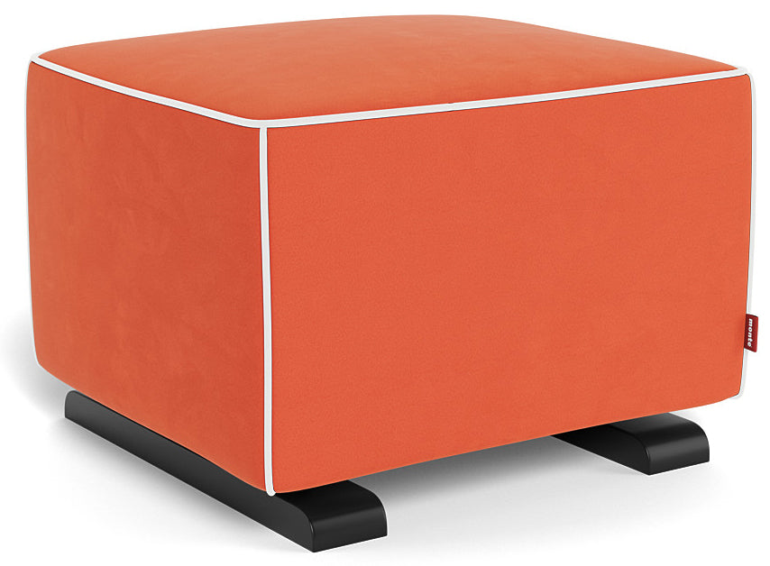 Monte Design Luca Ottoman - Espresso Base / Orange Performance Microfiber Fabric / White Piping