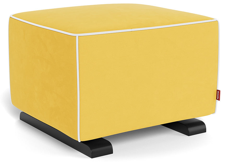 Monte Design Luca Ottoman - Espresso Base / Yellow Performance Microfiber Fabric / White Piping