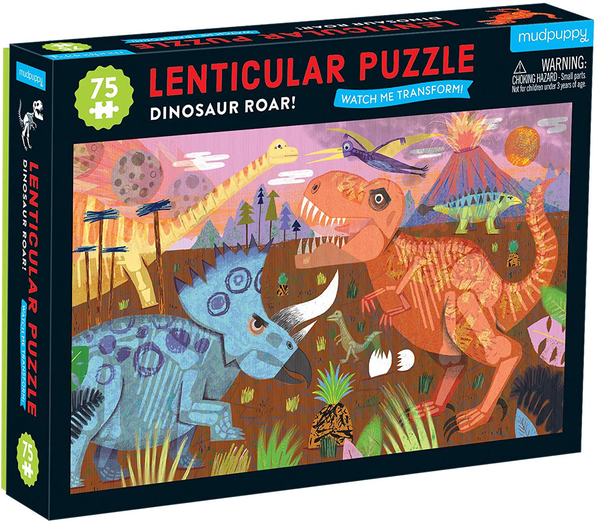 Mudpuppy 75 Piece Lenticular Puzzle - Dinosaur Roar